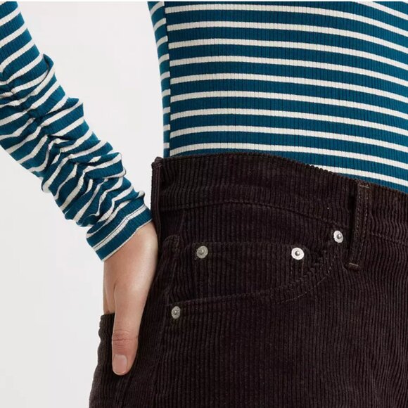 Levi's Ribbed Blue and White Striped Turtleneck - Picture 4 of 10